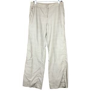 Ann Taylor LOFT Womens Pants Tan Plaid Laura Fit Lined Wool Blend Straight 10
